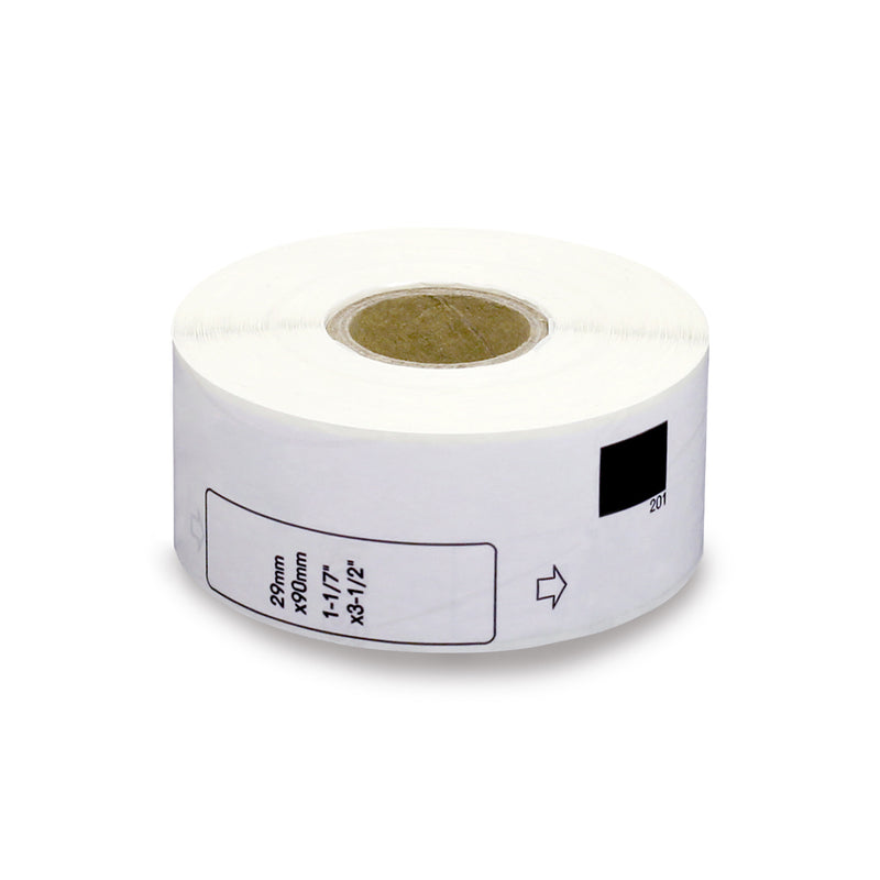 Brother DK-11201 compatible labels zonder rolhouder, 29 mm x 90 mm, 400 etiketten per rol  permanent