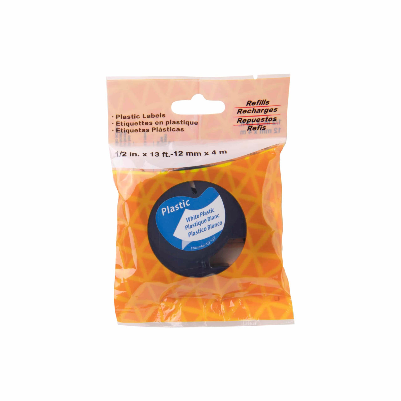 Dymo Compatible LetraTag  91201 (S0721610 ) tape zwart op wit 12 mm x 4 m