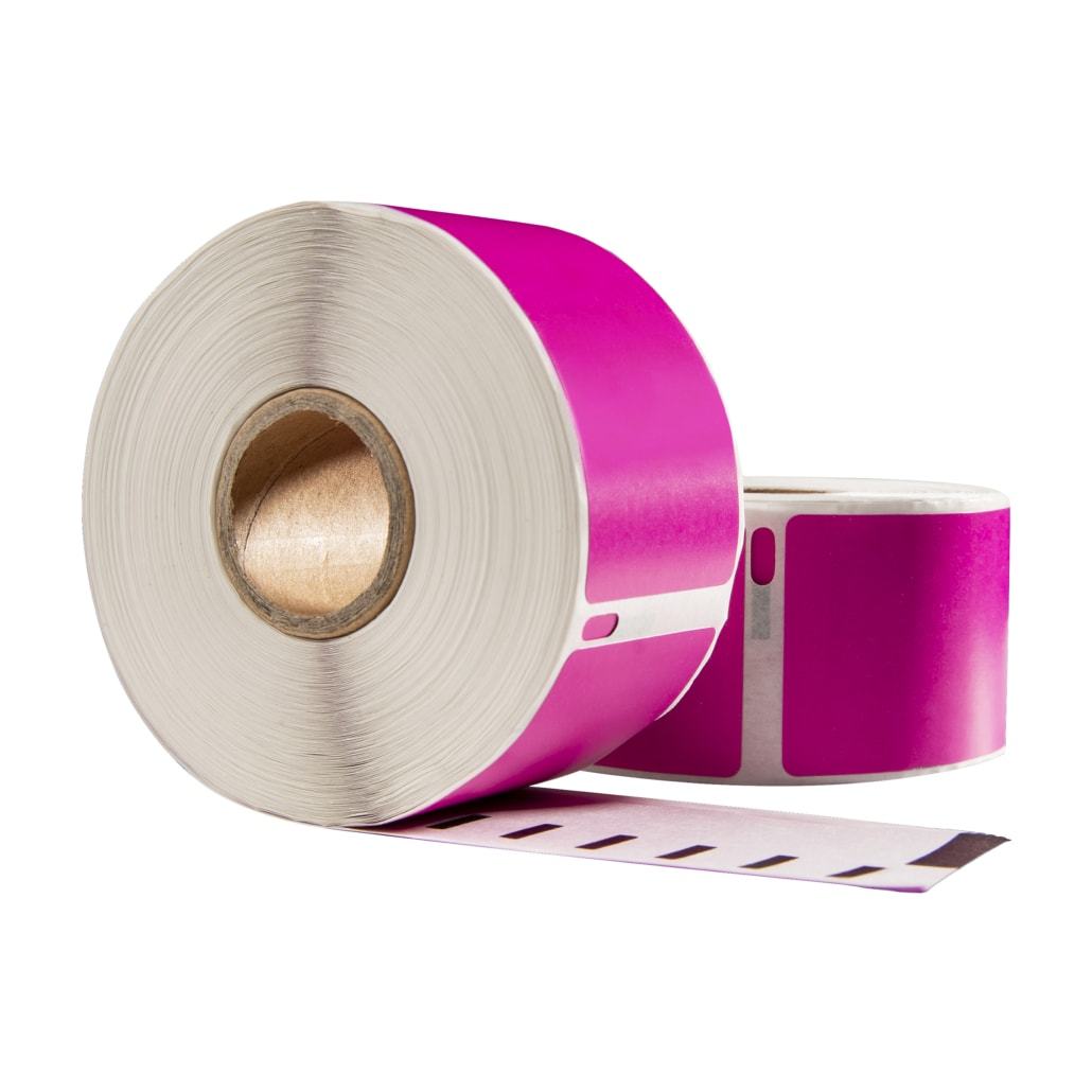Dymo 99010 roze compatible labels, 89 x 28 mm, 130 etiketten, permanent